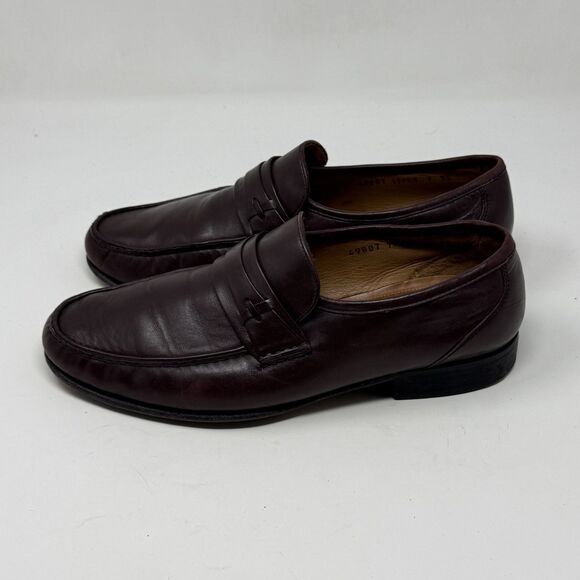 Allen Edmonds Modena Loafers Mens 9 EEE Wide Burgundy Leather Slip On Shoe Italy main image 14